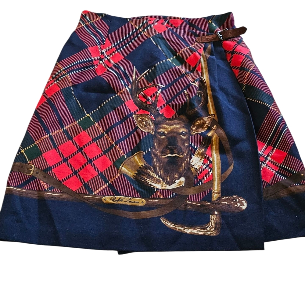 Ralph Lauren Women's Plaid Skirt - Red and Blue